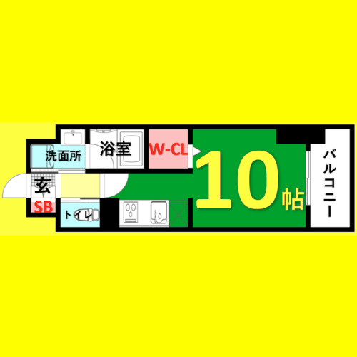 レジデンスSUN.K　名古屋市賃貸　仲介手数料無料の間取り