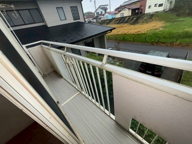 御前崎市2棟一括アパートのバルコニー