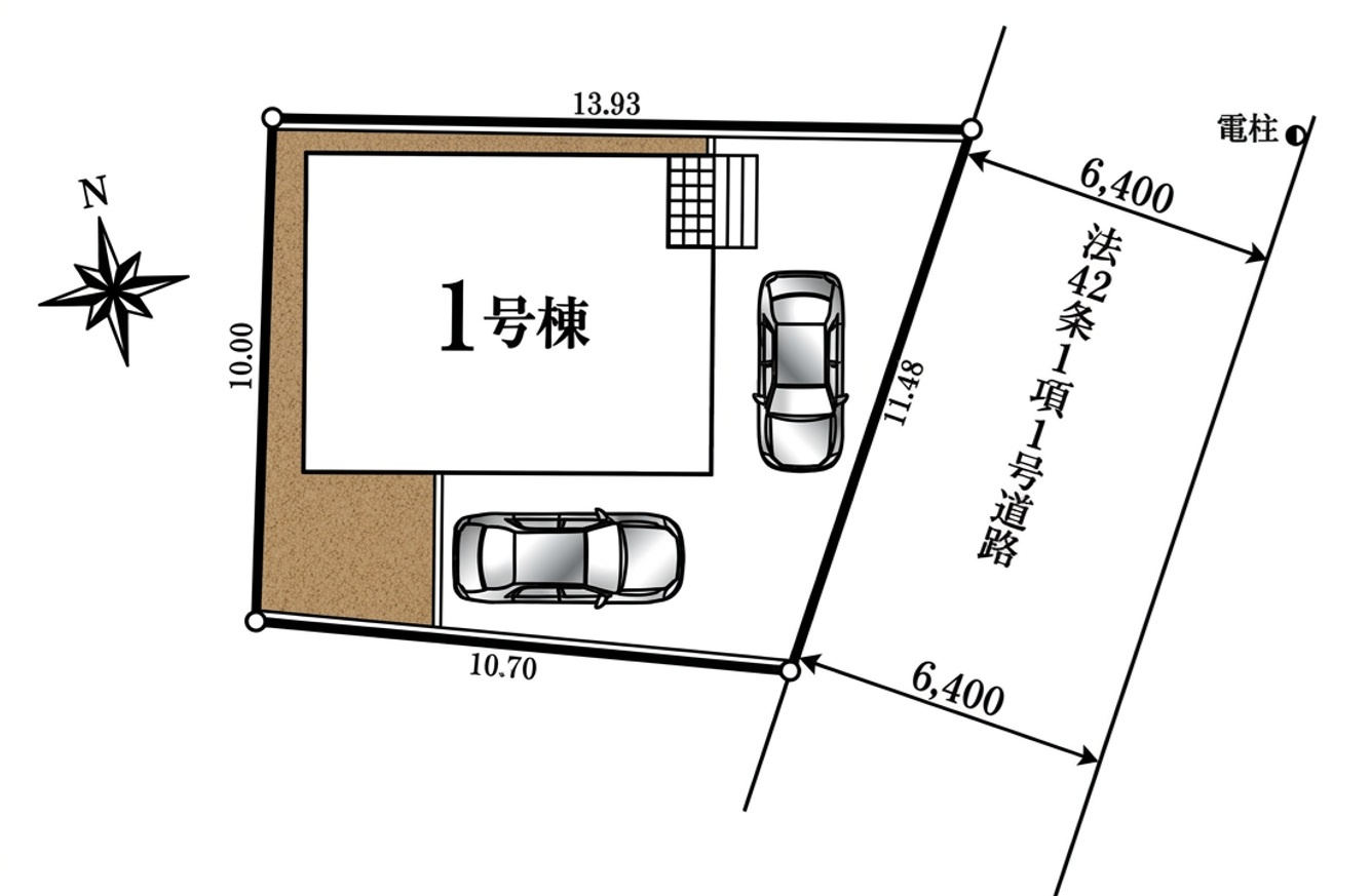昭島市緑町5丁目全１棟　新築戸建の区画図