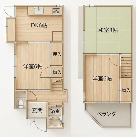 御崎貸家の間取り