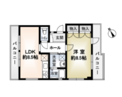 夙川フラットの間取り