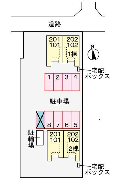 シャルマン細谷Bの駐車場
