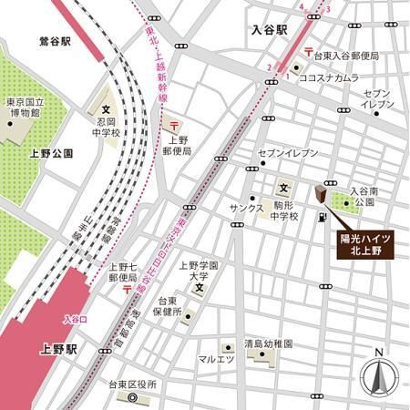陽光ハイツ北上野の地図