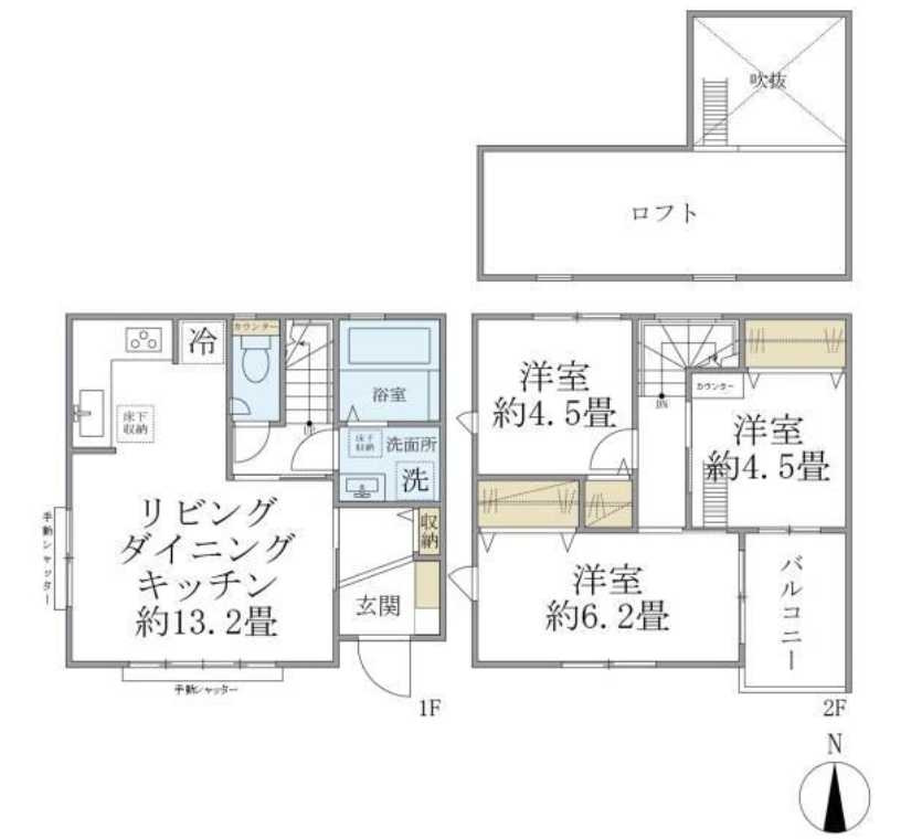 ラルゴ・ネオ　新築　タウンハウス　ロフトの間取り