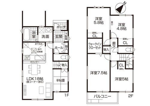 春日井市柏原町第4(全1棟)の間取り