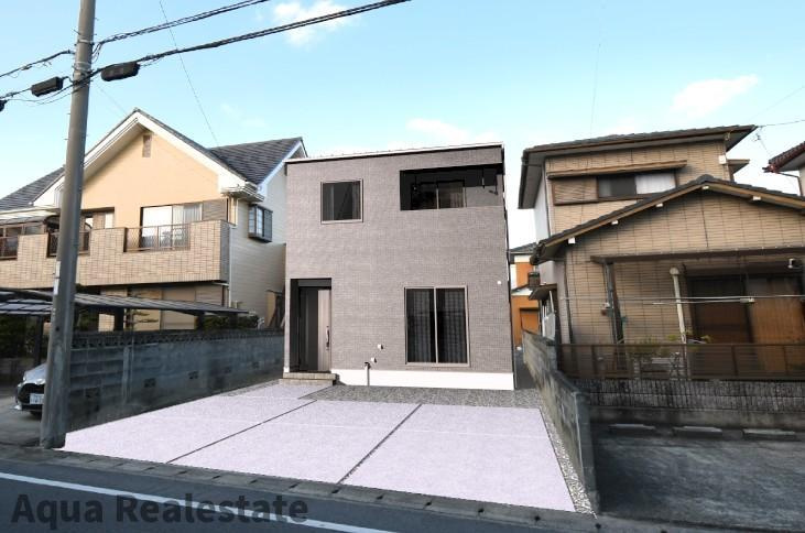 オール電化デザイナーズハウス藍住町奥野建売⑧の完成予想図|外観の完成予想図です