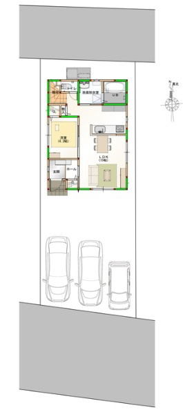 オール電化デザイナーズハウス藍住町奥野建売⑧の区画図