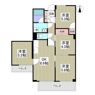 【間取り】 | シャトレ海老沼