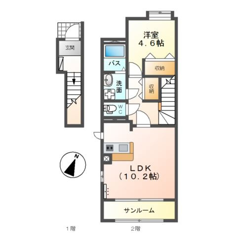 ＳＵＭＯＮ（スモン）　Ｅ棟の間取り