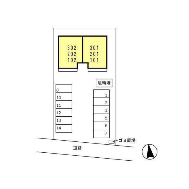 岐阜市日野西３丁目のアパートの駐車場