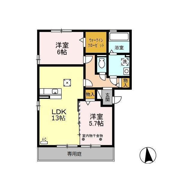 岐阜市日野西３丁目のアパートの間取り