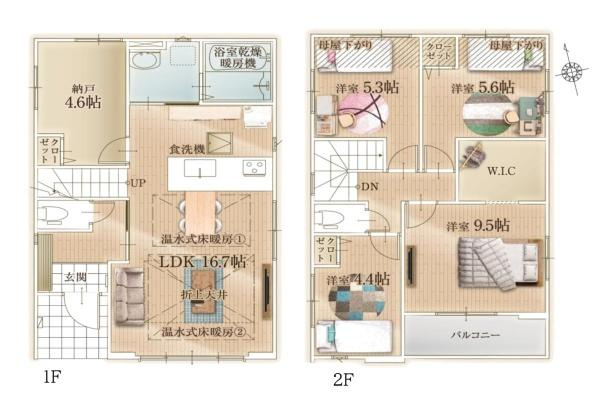 横浜市瀬谷区宮沢２丁目の新築一戸建の間取り