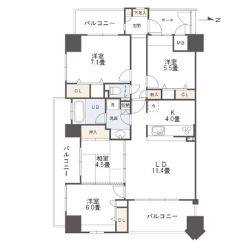 アルファステイツ市駅前の間取り|88.95㎡・4LDK
2026年9月リフォーム完成予定