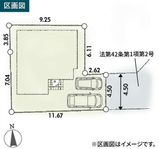 平塚市横内新築戸建て　第1-1号棟の区画図|区画図「平塚市横内新築戸建て　1号棟」