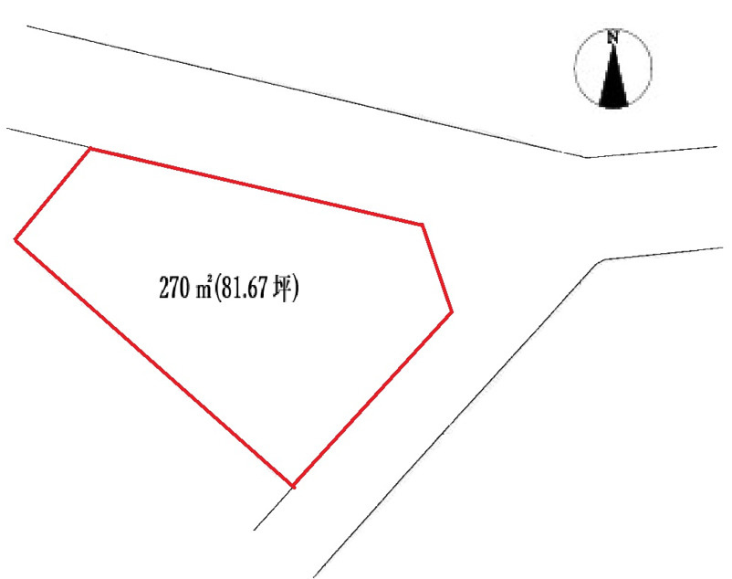 牛久市岡見町売地の土地図