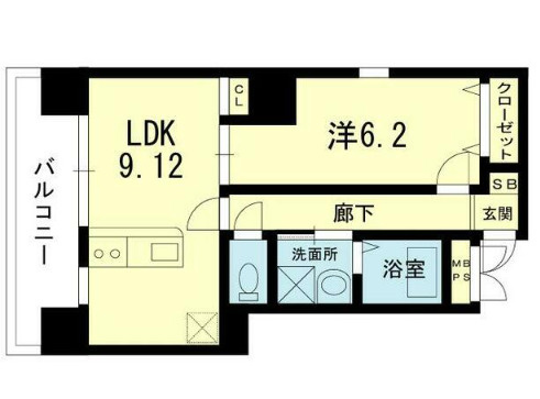 熊本市中央区南坪井町の賃貸マンションの間取り