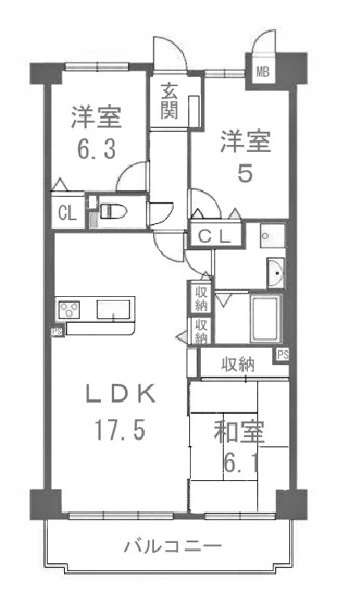 【間取り】 | ライオンズマンション太秦第2