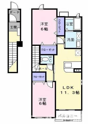 パークサイド　Ａの間取り
