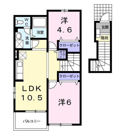 エスポワール吉田Ⅲの間取り