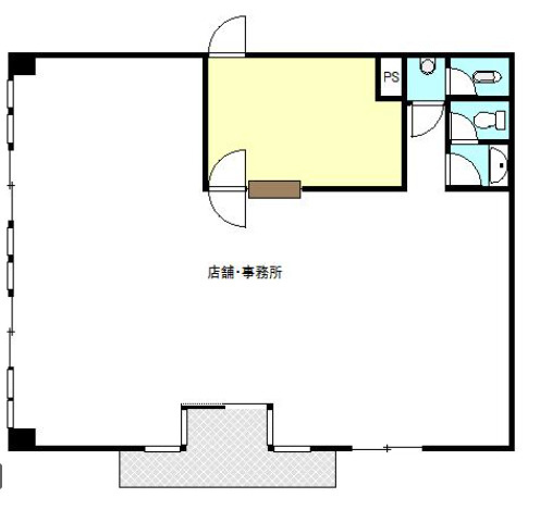 甲賀市水口町伴中山の店舗事務所の間取り