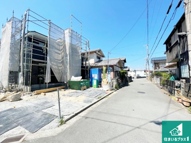 高砂市曽根町　第1期　新築一戸建ての前面道路含む現地写真|周辺は落ち着いた街並みの住宅地！子育てがしやすい住環境です！まだ未完成ですが、現地でしかわからない事もございます。是非一度ご覧ください。