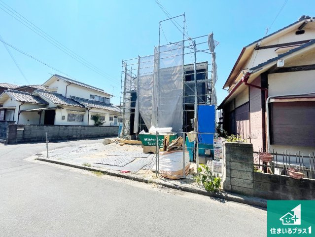 高砂市曽根町　第1期　新築一戸建ての前面道路含む現地写真|周辺は落ち着いた街並みの住宅地！子育てがしやすい住環境です！まだ未完成ですが、現地でしかわからない事もございます。是非一度ご覧ください。