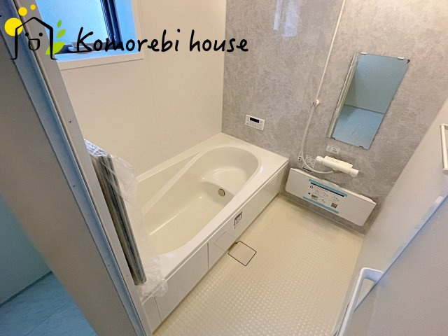 上尾市小泉　新築一戸建て　リーブルガーデン　01の浴室|コンパクトで使いやすいお風呂です
