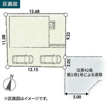 綾瀬市寺尾釜田2丁目新築戸建て　第2-1号棟の区画図|配置図「綾瀬市寺尾釜田2丁目新築戸建て　1号棟」