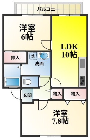 ハーベスト藤原B棟の間取り