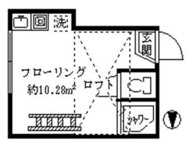 フェリスアテナの間取り|ロフト付きのワンルームタイプのお部屋☆
