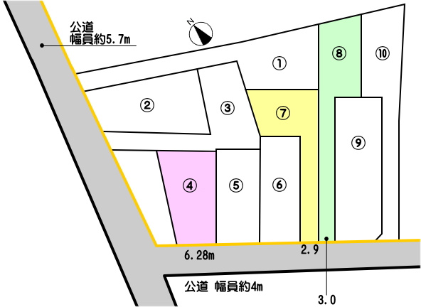 碧南市霞浦町の区画図|7号棟　先行建設中