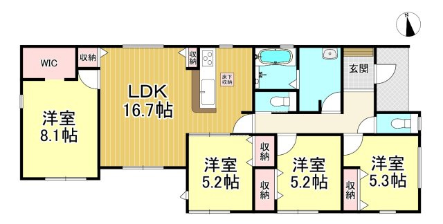 常滑市新田町3丁目　全2棟　2号棟の間取り|4LDK+WIC☆
