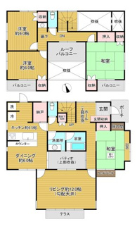 【間取り】 | 印旛郡栄町南ケ丘二丁目戸建 | 吹抜が印象的で窓が多く明るい4LDK！