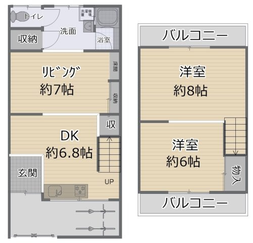 【間取り】 | 堺市北区奥本町1丁（五箇荘小学校）