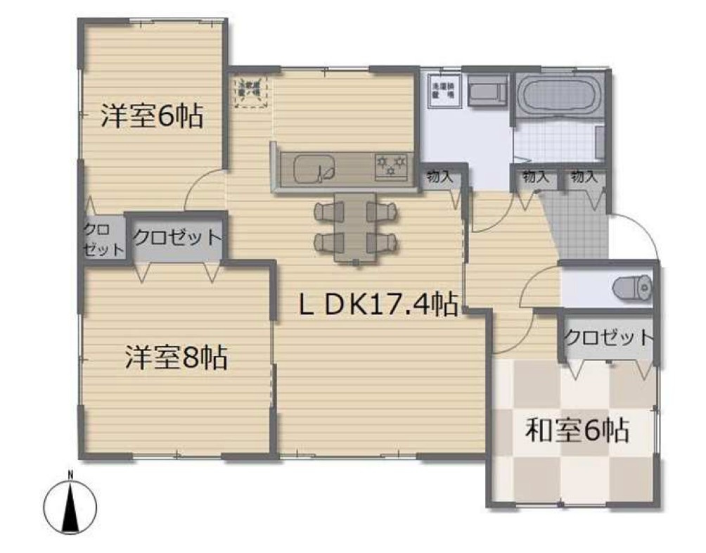 【中古戸建】高崎市八幡町の間取り|■間取り図｜敷地面積：202.45（約61.24坪）　建物面積：81.56（約24.62坪）
