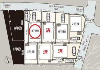 【区画図】 | 府中市清水が丘3丁目　全9棟　4号棟　仲介手数料無料 | 4号棟です