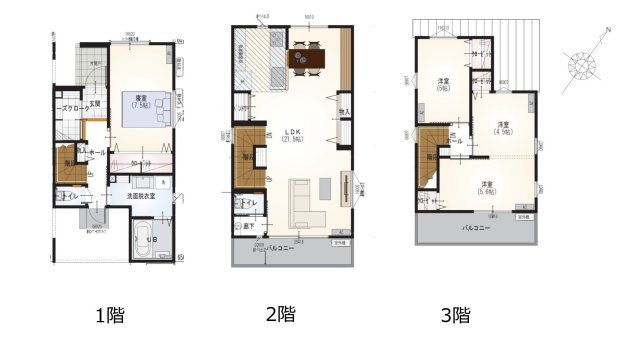 【間取り】 | 駿河区有明町4期　新築戸建　2号地 | 使い勝手の良い4LDK♪生活に合わせて使うお部屋を選べます♪