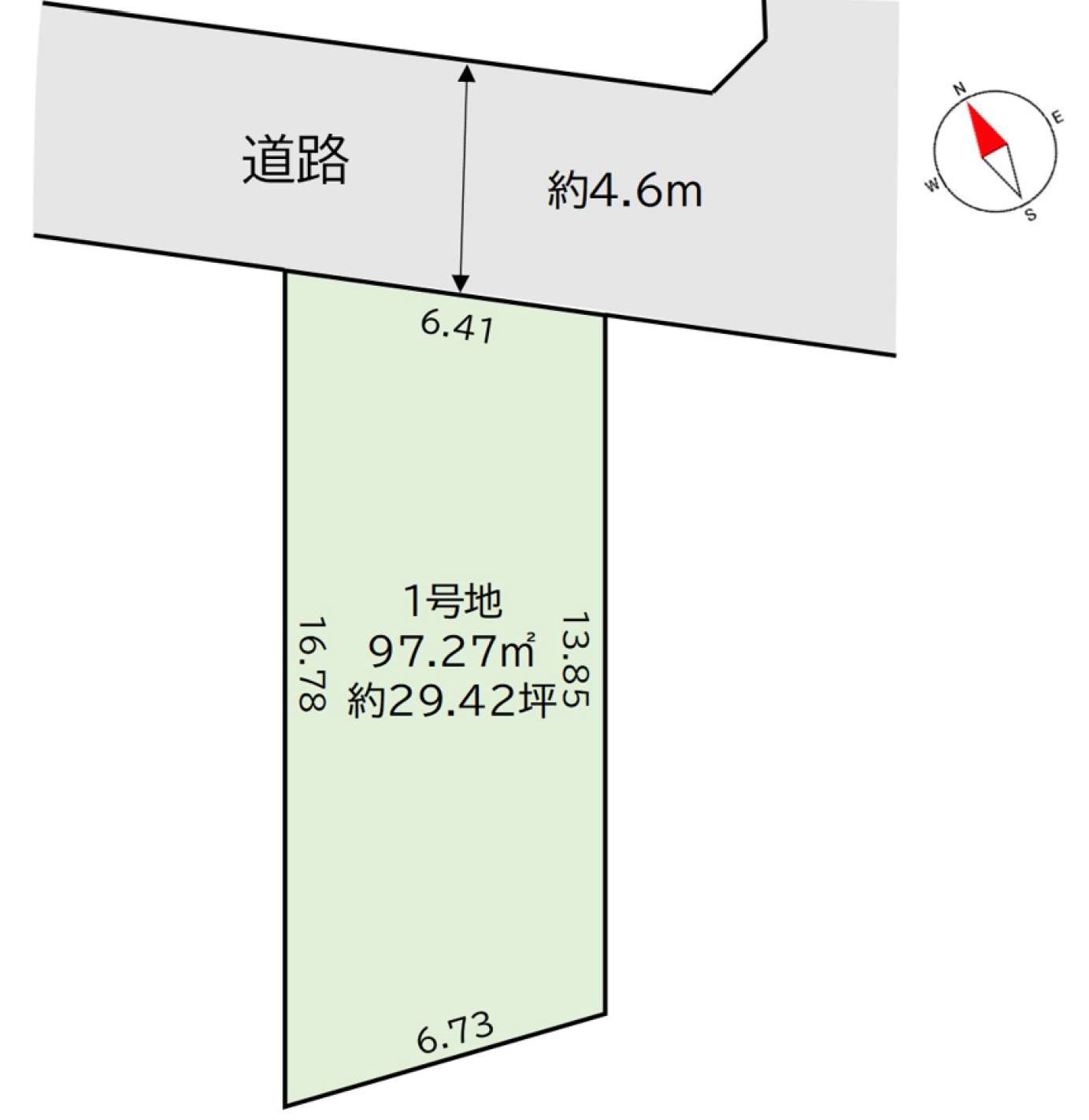 所沢市上安松売地の土地図
