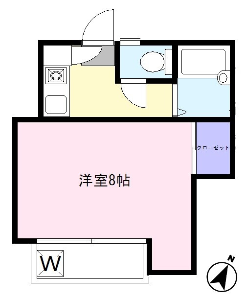 クローバーハイツ　駅近　ネット無料　最上階の間取り