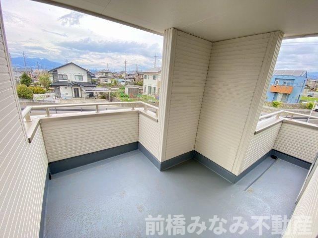 【新築】前橋市富士見町時沢第3　２号棟(全１１棟)　クリエートの家　新築建売分譲のバルコニー|広々としたバルコニーです