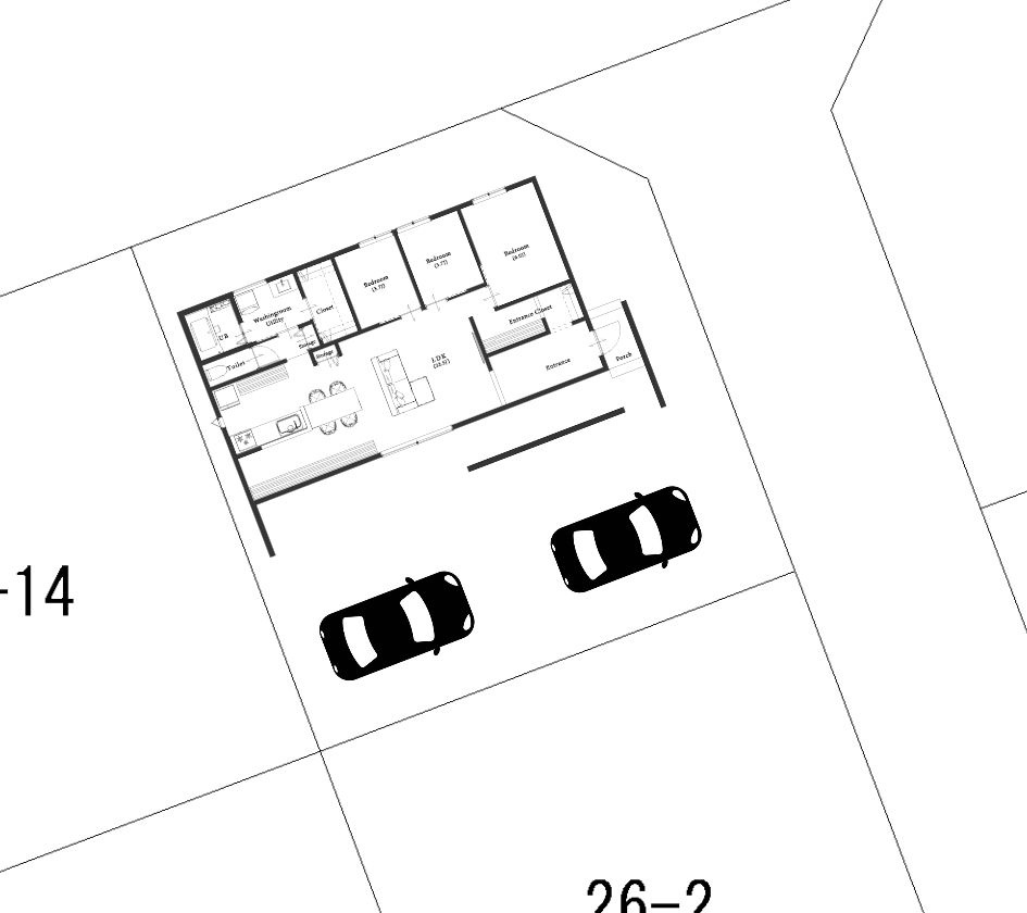 【土地】邑楽郡邑楽町明野　74坪、東小至近※解体更地渡しの参考プラン|参考例です。
お好きなハウスメーカーで建築可能です！