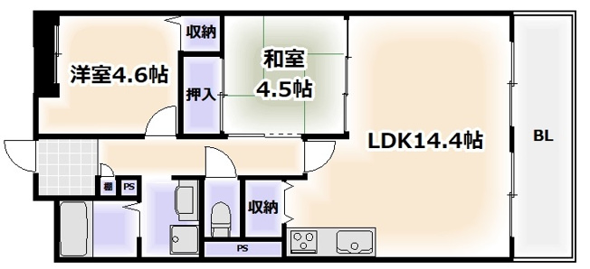 【間取り】 | ラヴィータ南田辺