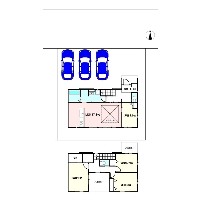 富里市日吉台　新築戸建の間取り