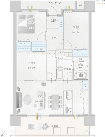 アーデント彦島福浦の間取り