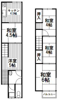 【間取り】 | 川西市東畦野２丁目10-16　中古一戸建て