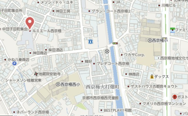 ルミエール西京極　7階の地図