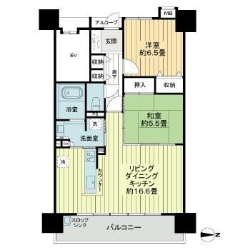 熊本市中央区新町１丁目の賃貸マンションの間取り
