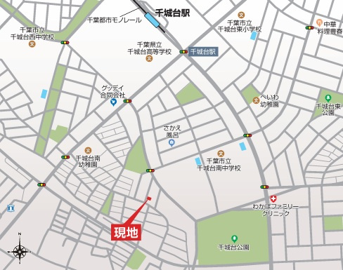 千葉市若葉区千城台南２丁目【現地販売会】の地図