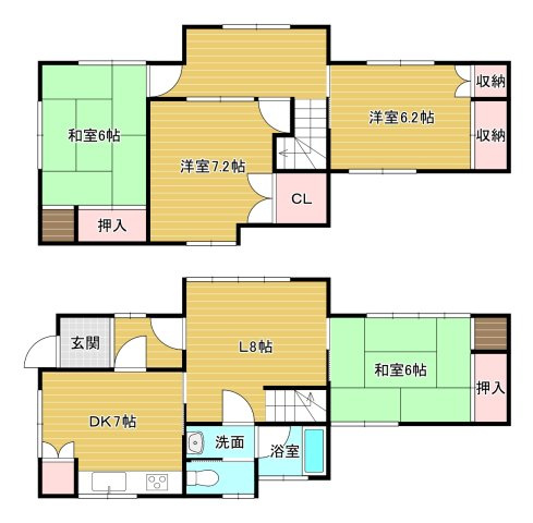 三日市町貸戸建の間取り