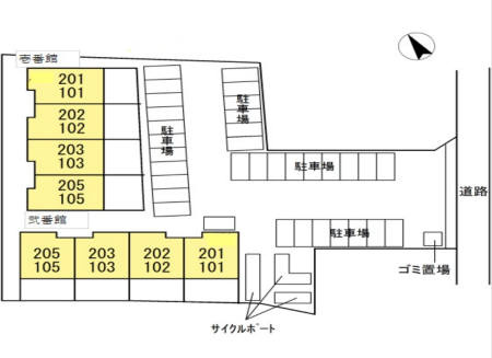 D-room十連寺　弐番館の区画図
